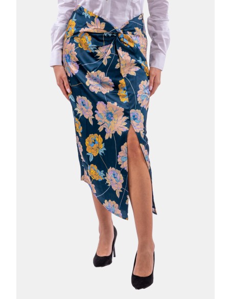 Saia Longuette Guess com fenda e estampado floral