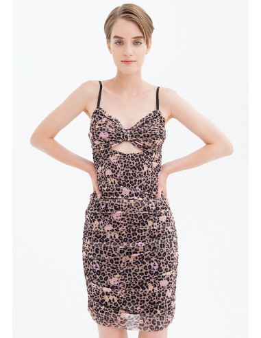 Fracomina Vestido sem mangas slim com padrão animal