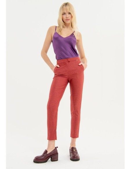 Calças regulares em tecido técnico Fracomina