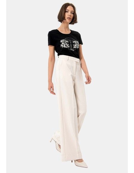 Calças Flare em tecido técnico Fracomina