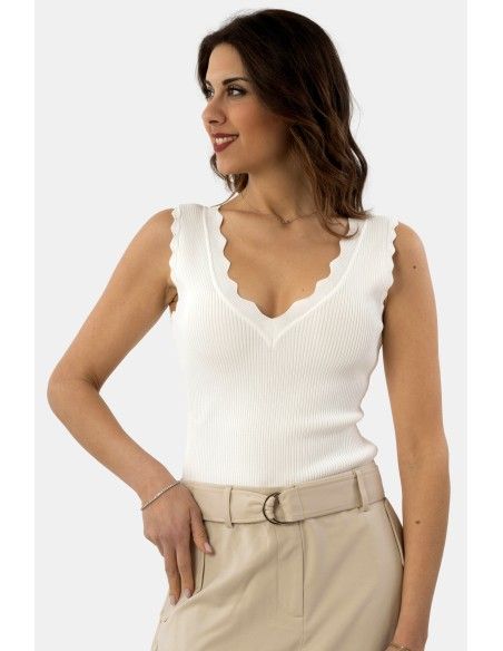 Top com nervuras Fracomina