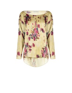 Blusa de cetim assimétrica Rinascimento