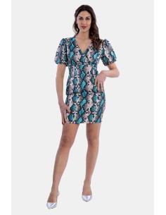 Fracomina Vestido mini com padrão animal regular
