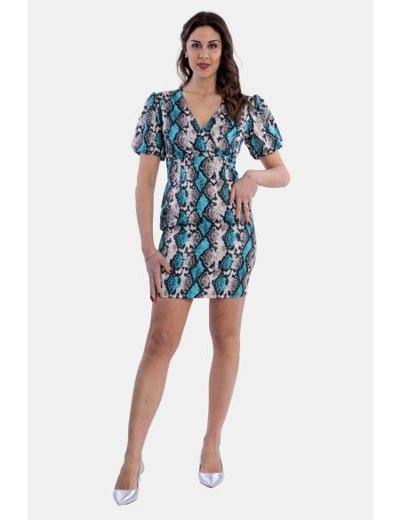 Fracomina Vestido mini com padrão animal regular