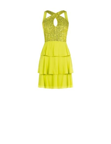Vestido curto com lantejoulas Rinascimento