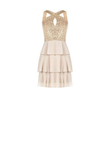 Vestido curto com lantejoulas Rinascimento