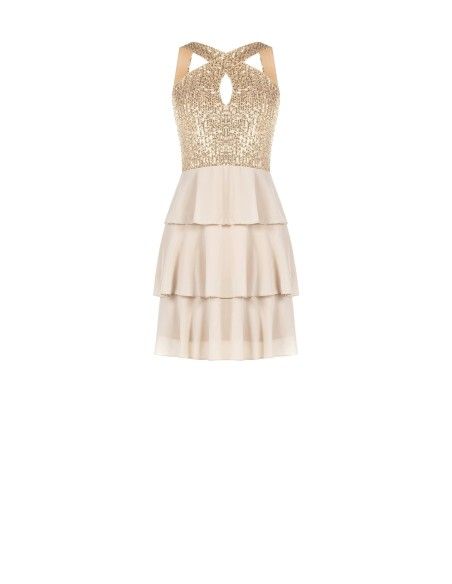 Vestido curto com lantejoulas Rinascimento