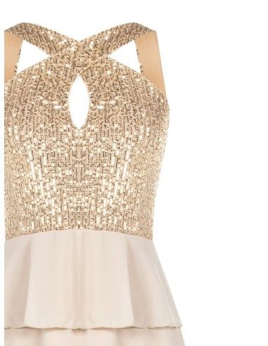 Vestido curto com lantejoulas Rinascimento