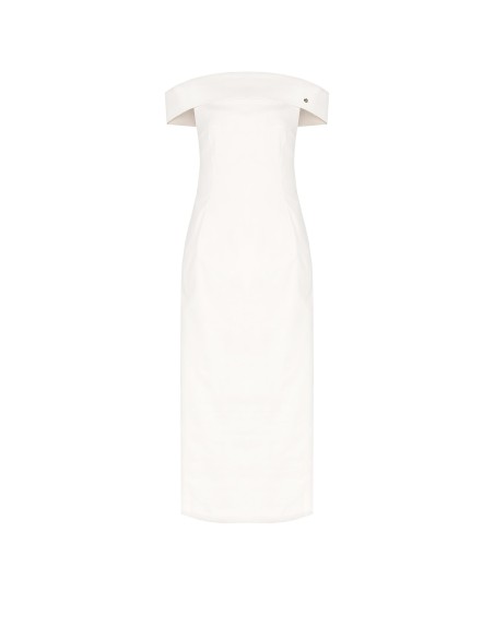 Vestido com decote bardot Rinascimento