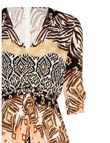 Vestido comprido com corpete enrolado e fecho de correr nas costas Rinascimento