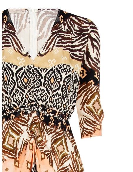 Vestido comprido com corpete enrolado e fecho de correr nas costas Rinascimento