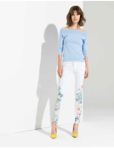 Denim com aplicações Fracomina