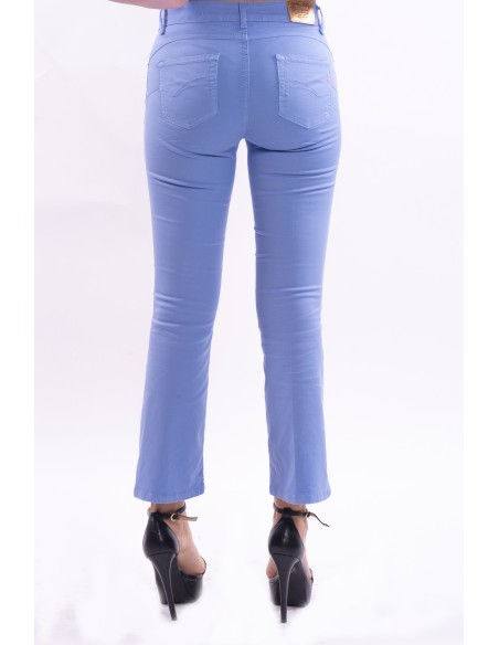 Jeans Bella Flare Cropped Stretch Colorido Fracomina