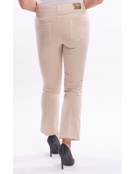 Jeans Bella Flare Cropped Stretch Colorido Fracomina