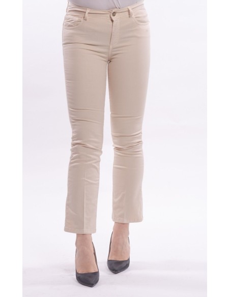 Jeans Bella Flare Cropped Stretch Colorido Fracomina