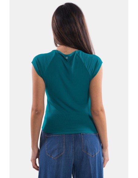 Camisola de gola quadrada com nervuras Guess