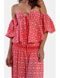 Top em linha A com padrão floral Fracomina 2