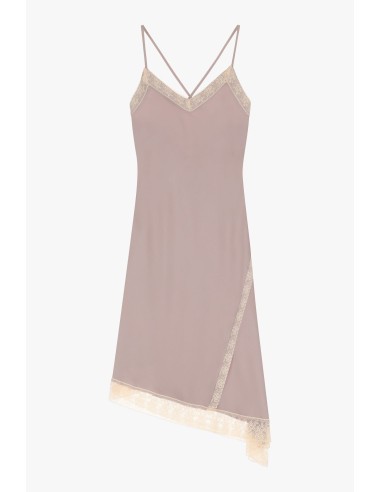 Vestido de lingerie assimétrico com decote em V e alças Dixie