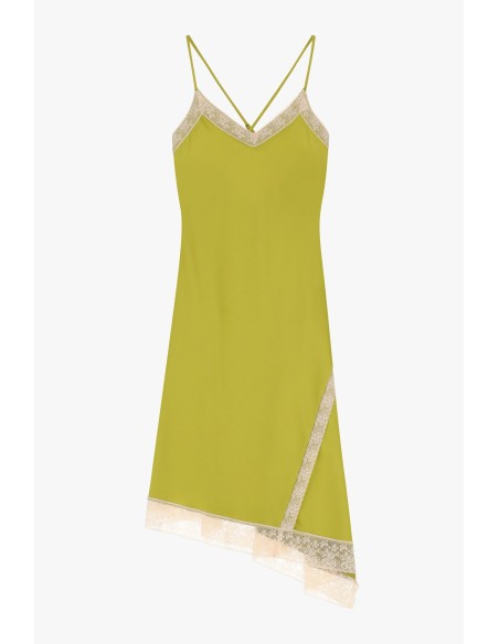 Vestido de lingerie assimétrico com decote em V e alças Dixie