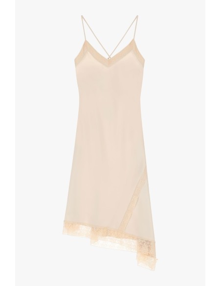 Vestido de lingerie assimétrico com decote em V e alças Dixie