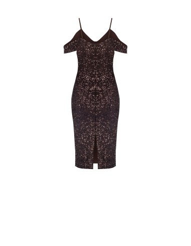 Vestido com bainha coberto de lantejoulas Rinascimento