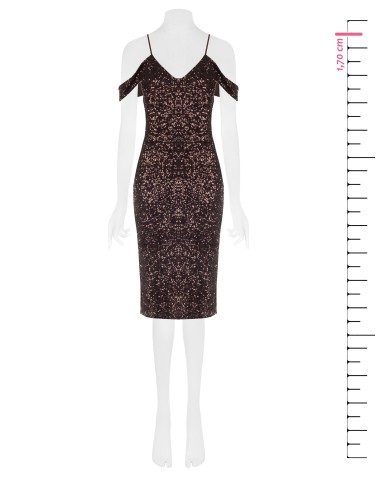 Vestido com bainha coberto de lantejoulas Rinascimento