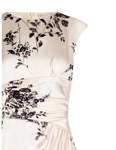 Vestido drapeado em cetim macio com alças Rinascimento