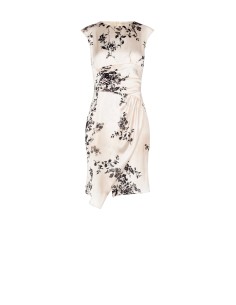 Vestido drapeado em cetim macio com alças Rinascimento