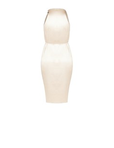 Vestido curto de cetim com renda ligeiramente franzida Rinascimento 2