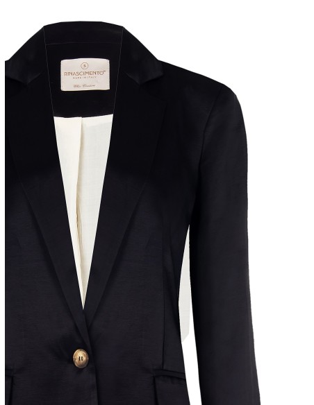 Blazer de cetim mate com 1 botão Rinascimento