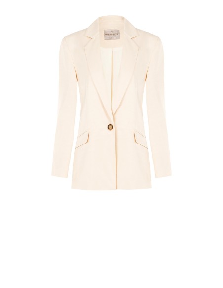 Blazer de cetim mate com 1 botão Rinascimento