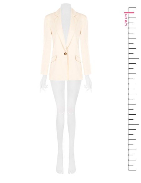 Blazer de cetim mate com 1 botão Rinascimento