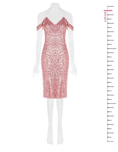 Vestido com bainha coberto de lantejoulas Rinascimento