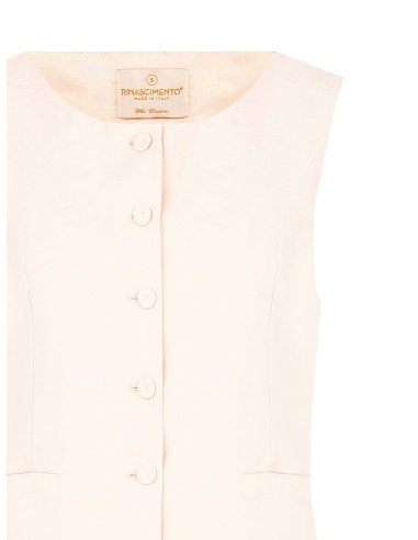 Colete em poliviscose com efeito ligeiramente enrugado Rinascimento