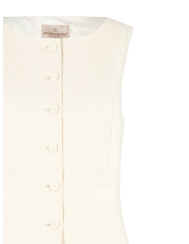 Colete em poliviscose com efeito ligeiramente enrugado Rinascimento