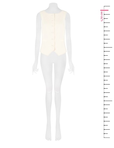 Colete em poliviscose com efeito ligeiramente enrugado Rinascimento