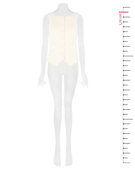 Colete em poliviscose com efeito ligeiramente enrugado Rinascimento