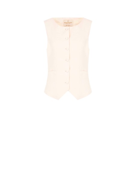 Colete em poliviscose com efeito ligeiramente enrugado Rinascimento