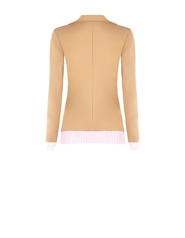 Casaco blazer em poliviscose com inserções às riscas Rinascimento