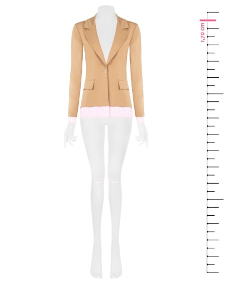 Casaco blazer em poliviscose com inserções às riscas Rinascimento