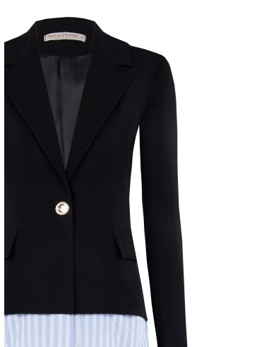 Casaco blazer em poliviscose com inserções às riscas Rinascimento