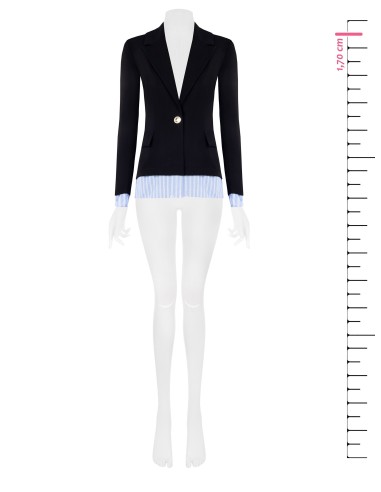 Casaco blazer em poliviscose com inserções às riscas Rinascimento