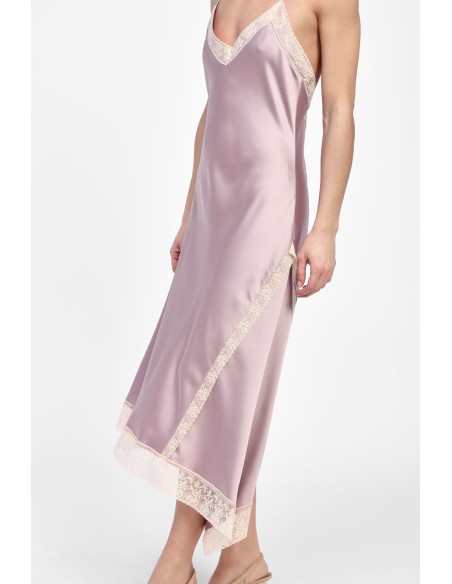 Vestido de lingerie assimétrico com decote em V e alças Dixie