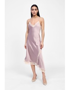 Vestido de lingerie assimétrico com decote em V e alças Dixie