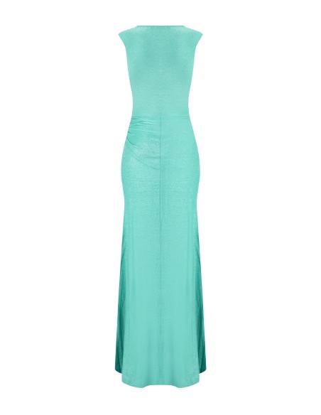 Vestido comprido com alças e efeito brilhante em lurex Rinascimento