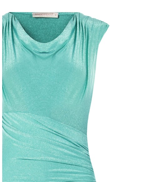 Vestido comprido com alças e efeito brilhante em lurex Rinascimento