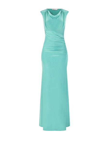 Vestido comprido com alças e efeito brilhante em lurex Rinascimento