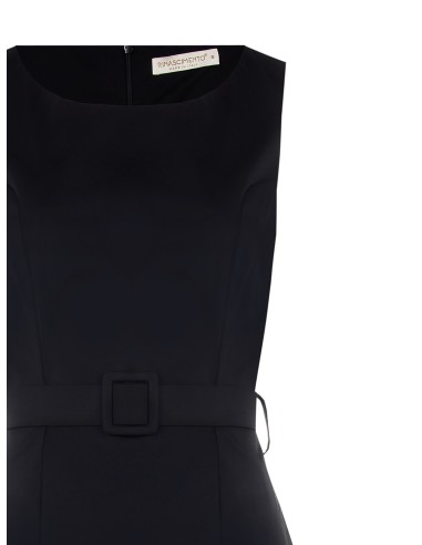 Vestido curto com bainha de algodão misto e cinto rígido a condizer Rinascimento