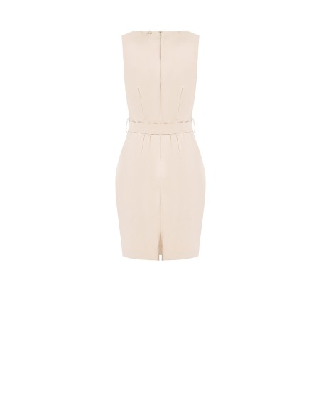 Vestido curto com bainha de algodão misto e cinto rígido a condizer Rinascimento