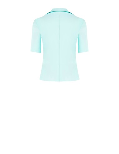 Pólo em tecido Bi-Stretch com laços de strass no colarinho Rinascimento